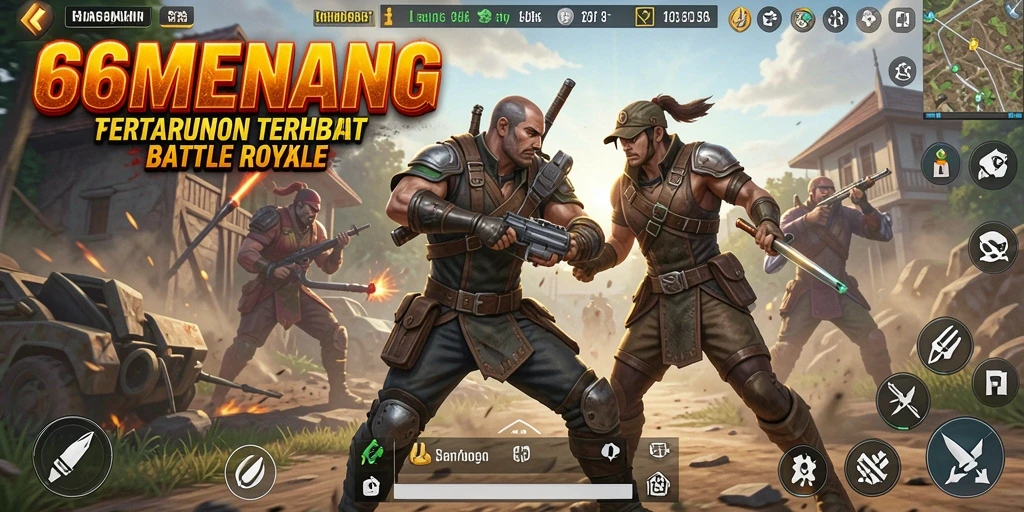 Gameplay Battle Royale yang mendebarkan di 66MENANG.