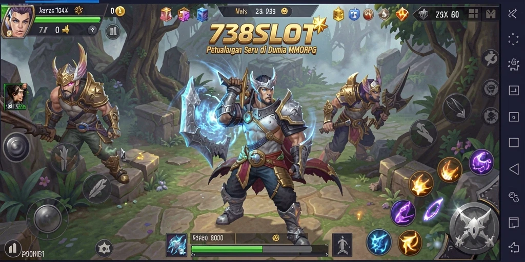 Screenshot 738SLOT menampilkan aksi seru di dunia MMORPG.