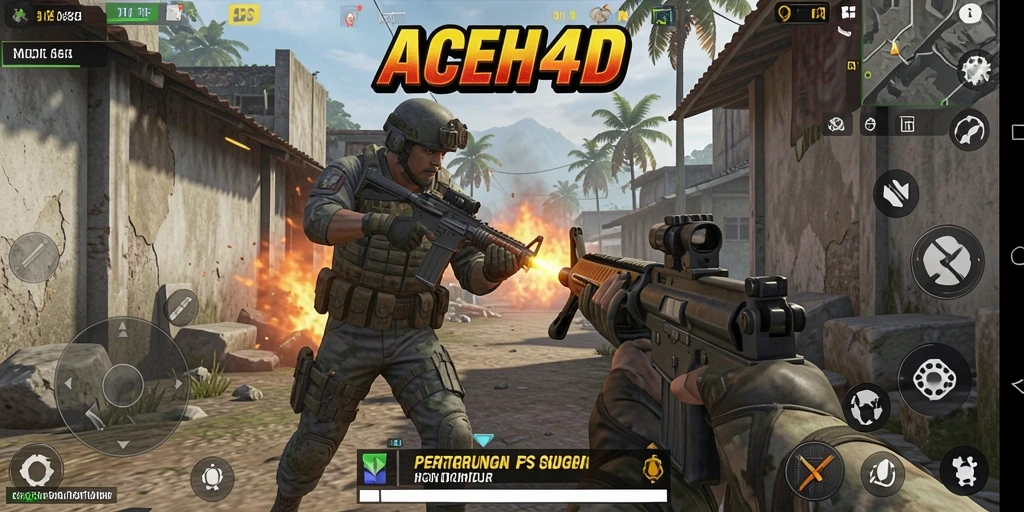 Screenshot gameplay menampilkan aksi mendebarkan dalam ACEH4D.
