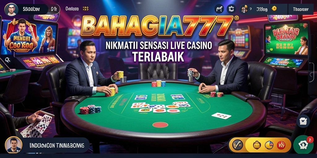 Tampilan gameplay seru di BAHAGIA777 dengan dealer langsung.