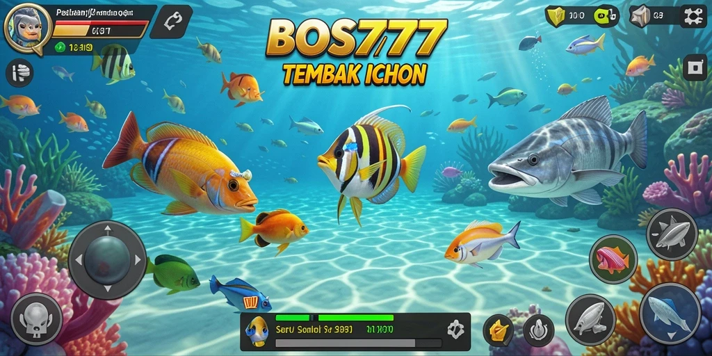 Tampilan layar gameplay Tembak Ikan yang seru dan dinamis.