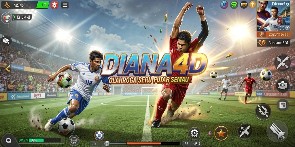 Screenshot utama DIANA4D menampilkan gameplay seru cabang olahraga.