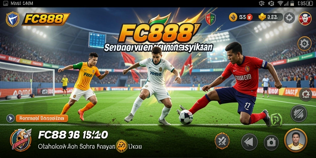 Tampilan gameplay yang mengasyikkan dalam FC888 dengan aksi olahraga yang mendebarkan.