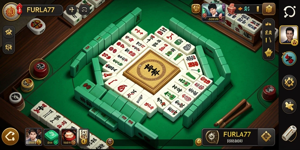 Screenshot FURLA77 menampilkan gameplay Mahjong yang seru dan menarik.