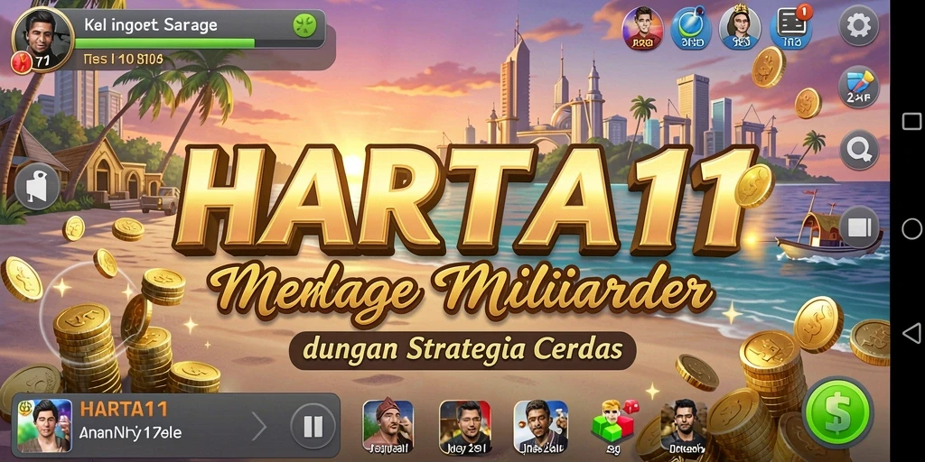 Screenshot HARTA11 menampilkan pemain yang aktif mengelola bisnis Tycoon.
