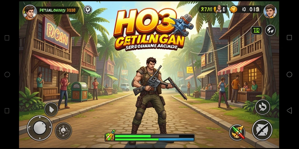 Screenshot gameplay HO3 menampilkan aksi seru dalam game Arcade.