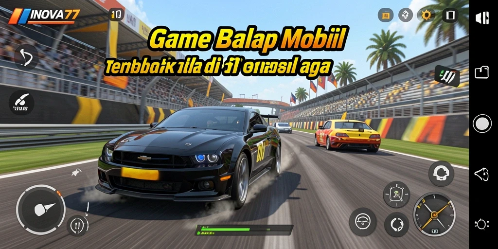 Tampilan gameplay INOVA77 yang menegangkan dan mendebarkan saat balapan.
