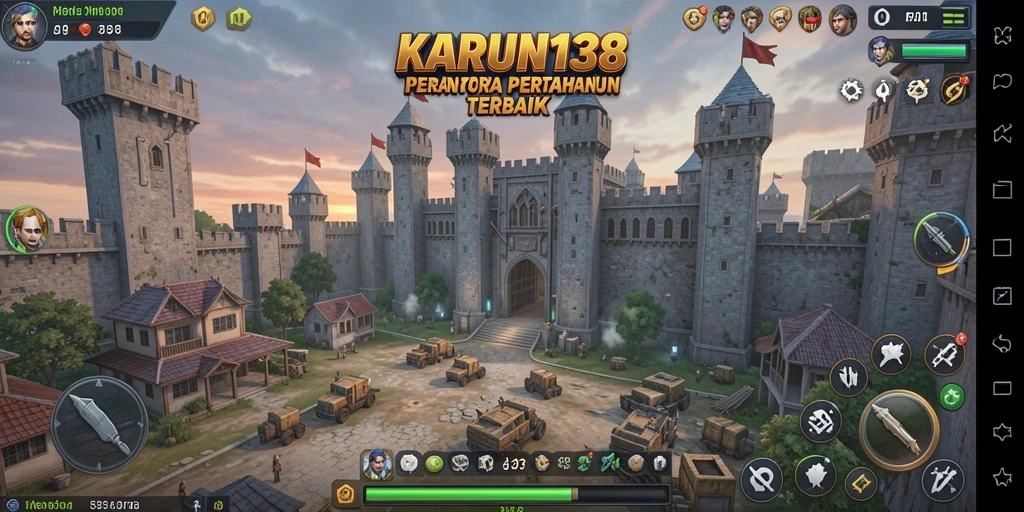 Tangkapan layar gameplay KARUN138 menunjukkan strategi menara yang mendebarkan.