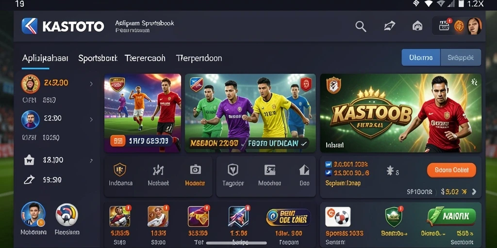 Screenshot utama KASTOTO menampilkan fitur taruhan olahraga yang menarik.
