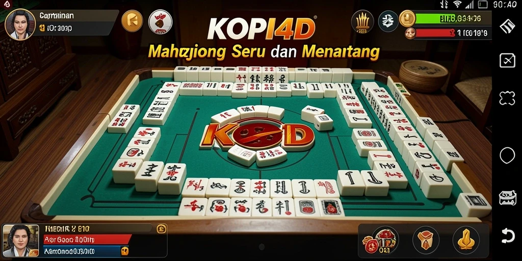 Screenshot gameplay KOPI4D menampilkan keseruan bermain Mahjong.