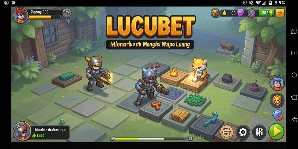 Tangkapan layar gameplay LUCUBET yang menunjukkan suasana permainan Idle yang menyenangkan.