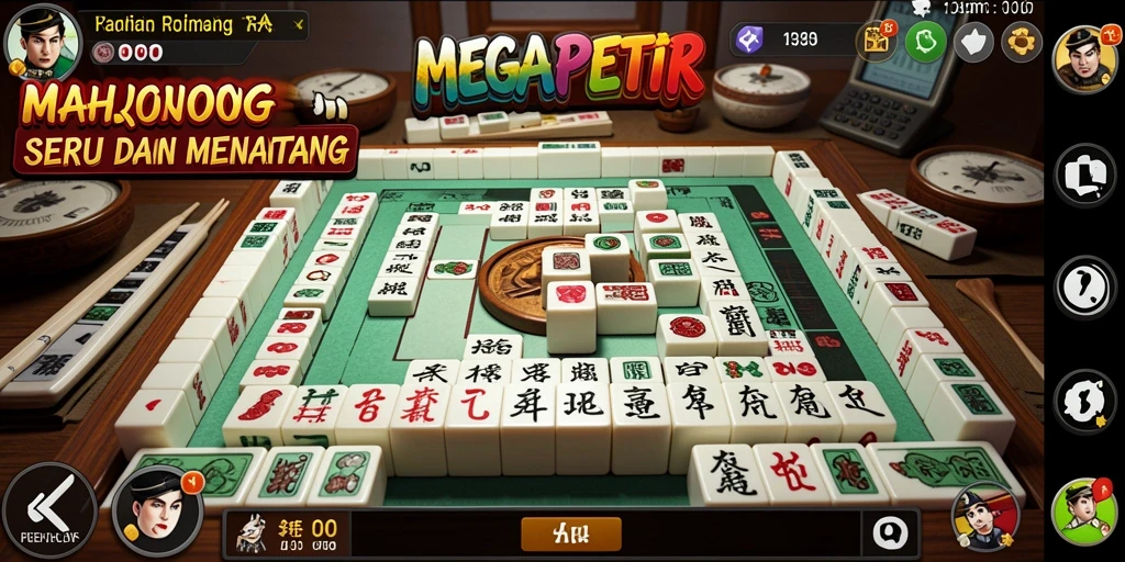Screenshot gameplay MEGAPETIR menampilkan tantangan Mahjong yang seru.