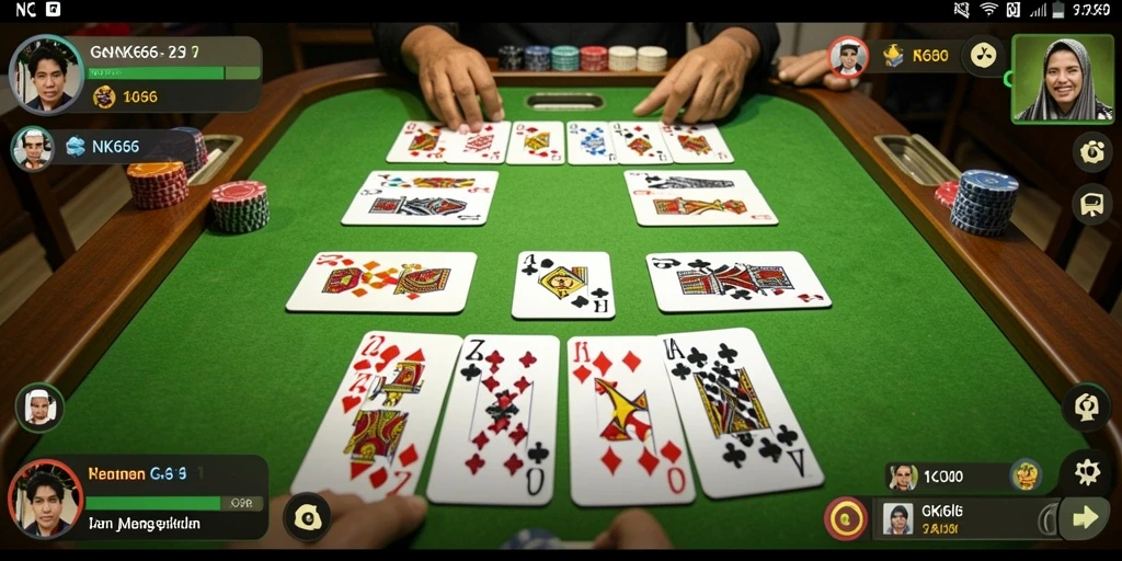 Screenshot gameplay NK666 menampilkan suasana seru permainan Gaple.