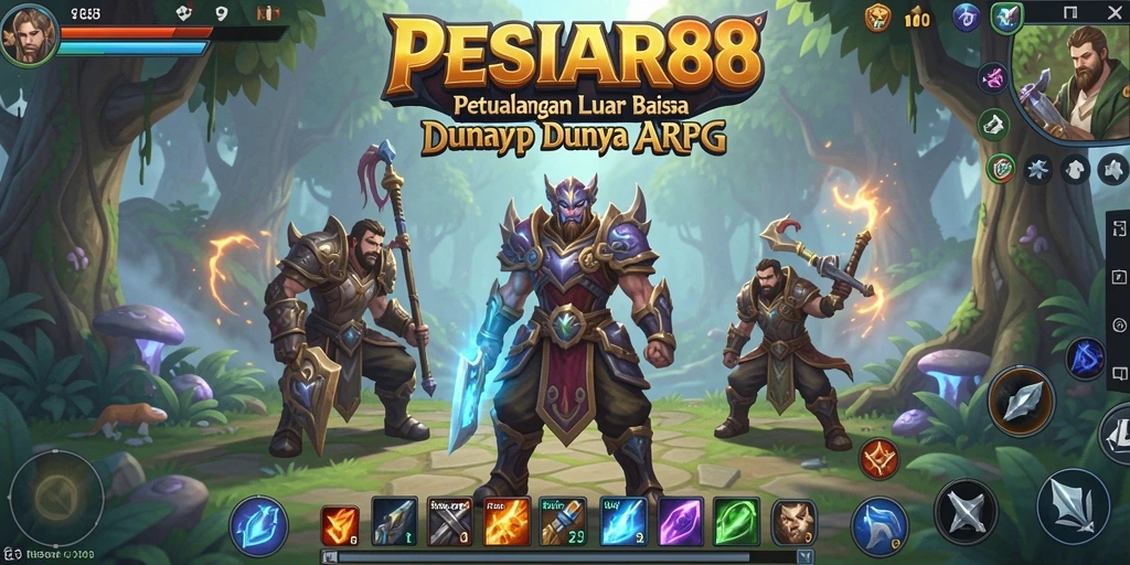 Screenshot PESIAR88 menunjukkan pertarungan epik dan grafik yang menawan.