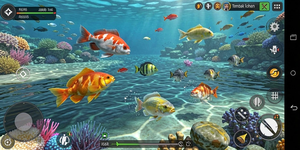 Gameplay seru saat menembak ikan di R6R6.