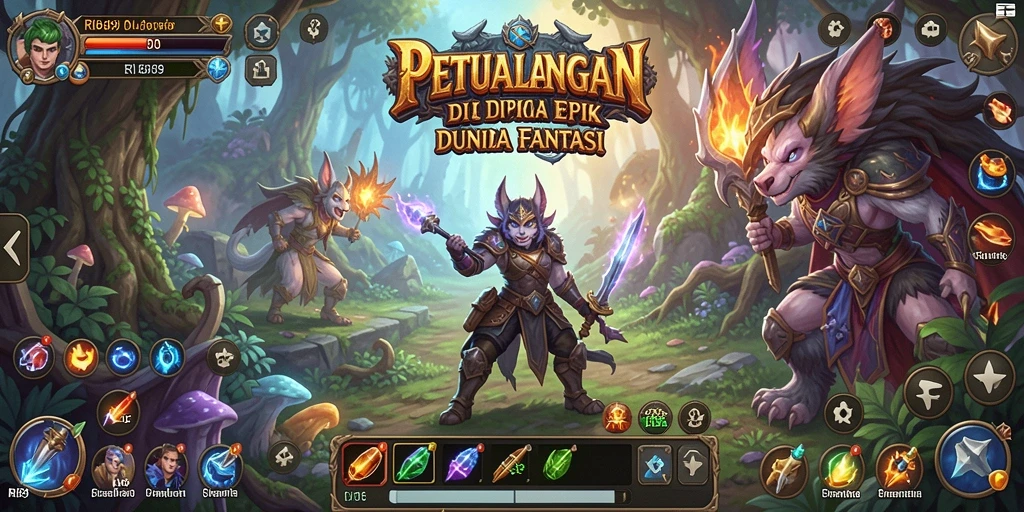 Tampilan gameplay seru dalam RI889 dengan pertarungan epik dan karakter yang menakjubkan.