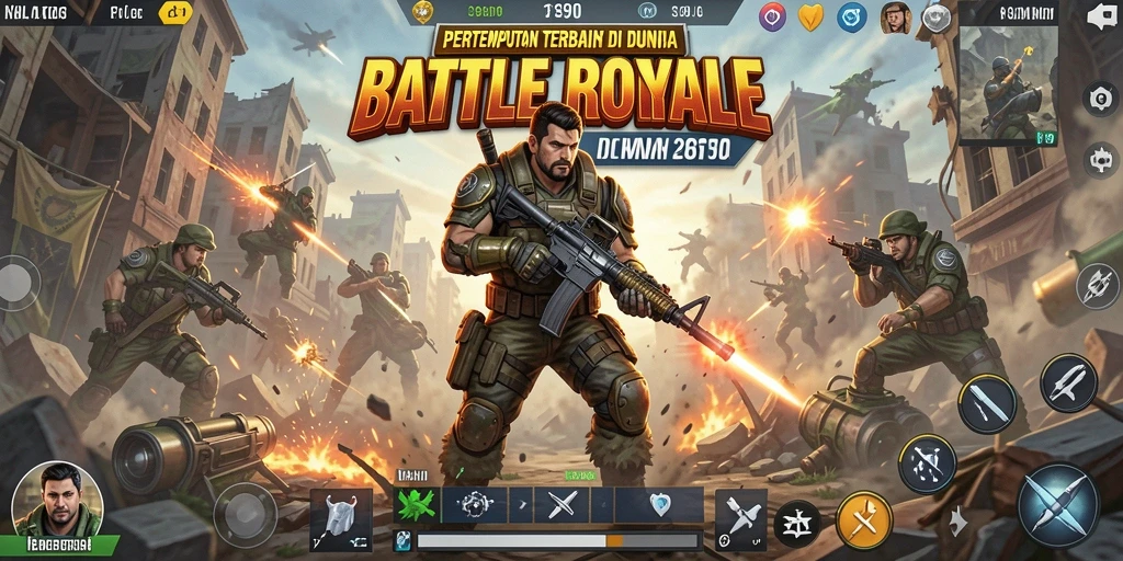 Screenshot S80 menunjukkan aksi seru di arena Battle Royale.
