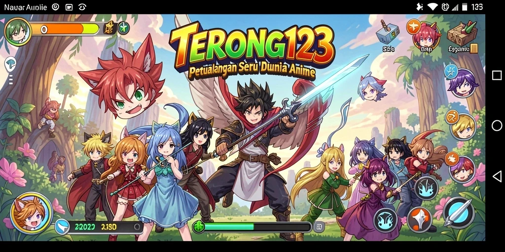Tampilan gameplay <strong>TERONG123</strong> yang penuh warna dan aksi seru.