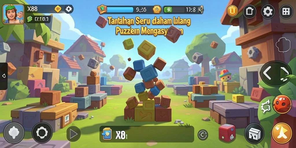 Gambar tangkapan layar permainan Puzzle X88 yang menggambarkan gameplay seru.